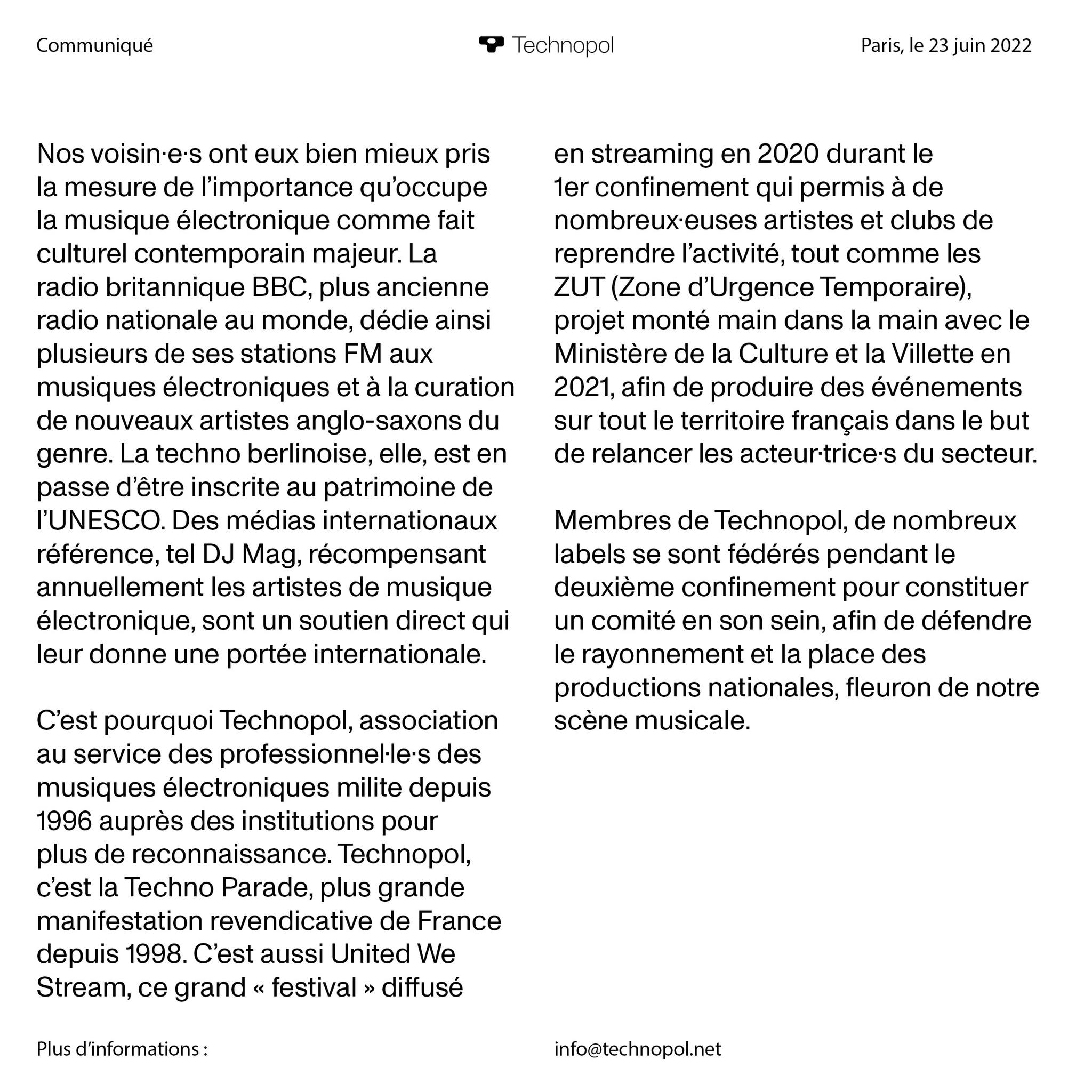 , Le &#8220;Comité label&#8221; de TECHNOPOL lance un appel aux labels indépendants français de musique électronique